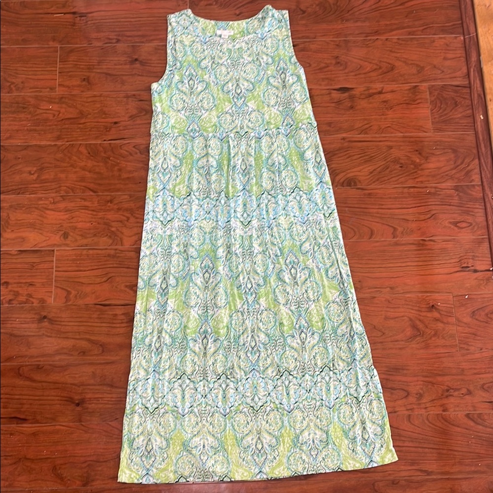 J. Jill Green and Blue Maxi Dress